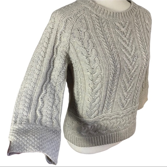Sundance lambswool cable sweater with metallic threading - Picture 5 of 10